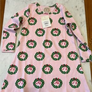 NWT 4T Long Sleeve Polly Play Dress Deck the Halls with Bows and Holly